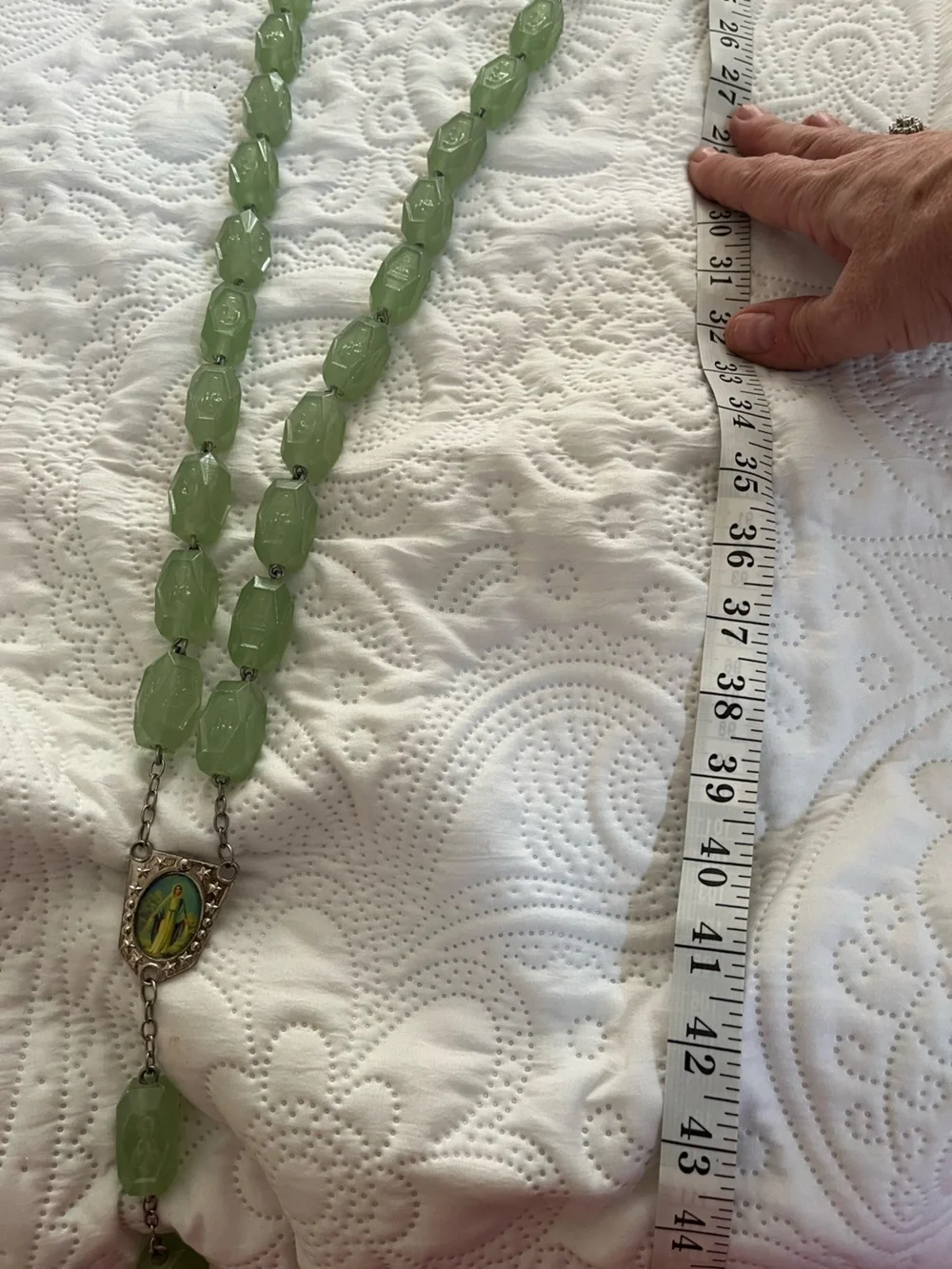 Giant Green Bead Glow in the Dark Rosary